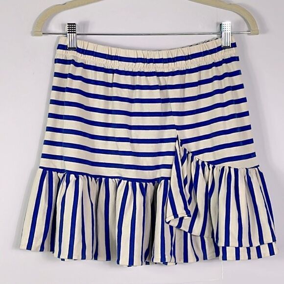 Crewcuts Other - J. Crew | Crewcuts Girls Blue Striped Jersey Knit Ruffle Skirt, size 14